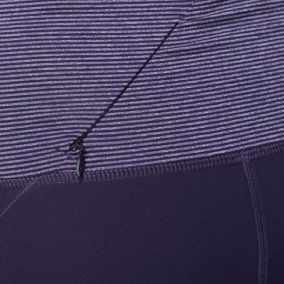 Lululemon Rebel Runner Crop Wee Stripe Heathered Black Grape 4 - Picture 3 of 10
